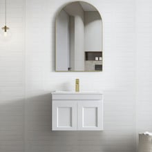 Hampton 600mm Satin White Wall Hung Single Vanity